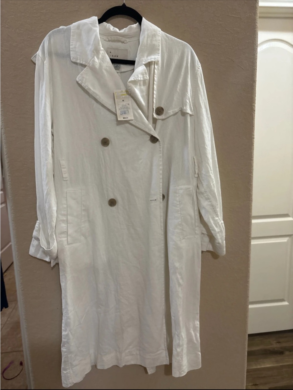 Target White Double-Breasted Lightweight Trench Coat